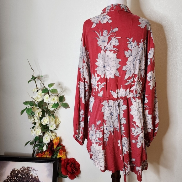 Free People Shake It Up Dress Mini Tiered Long Sleeve Fall Lightweight RARE - Picture 7 of 14